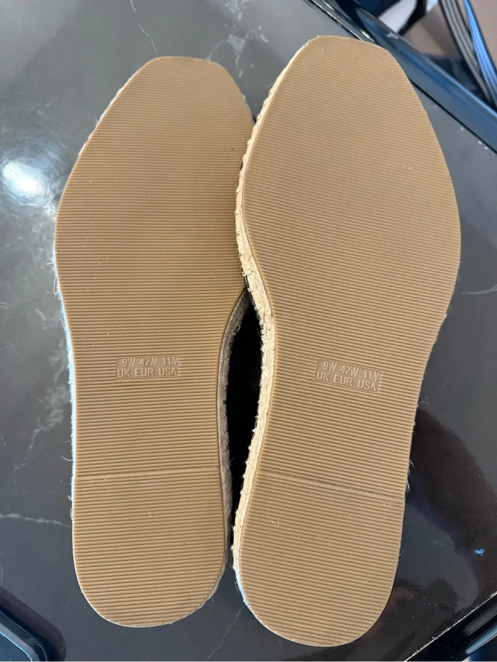 Women’s Black Leather Slip-On Espadrilles